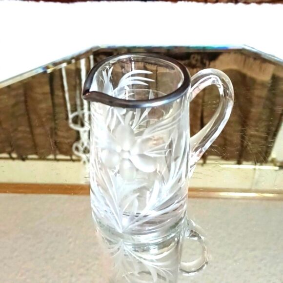 Princess house Etched Crystal Small Milk Pitcher - Picture 3 of 9